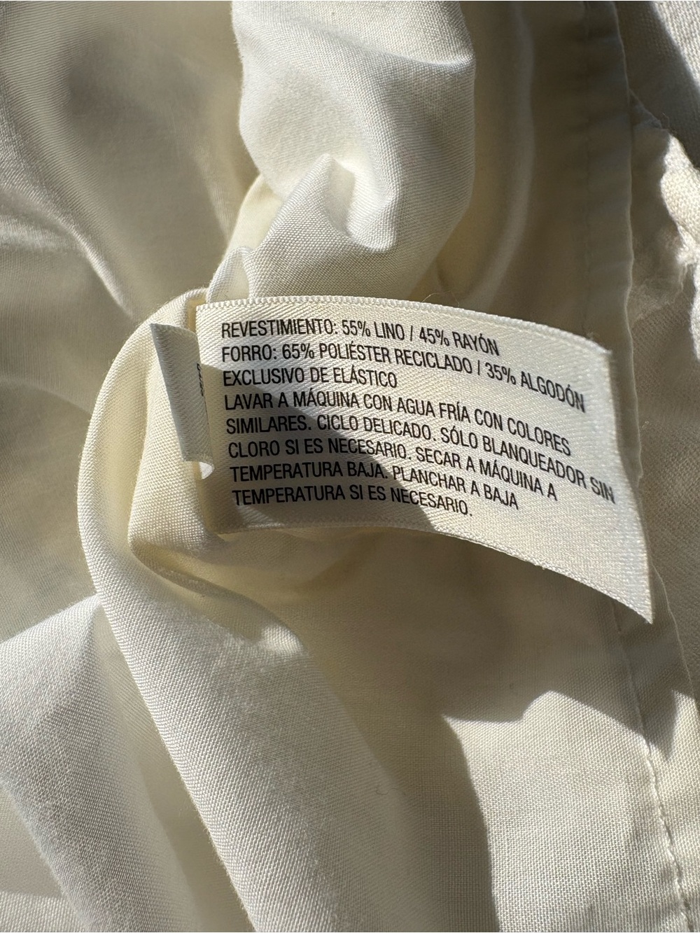 White Linen Summer Dress V-Neck Spaghetti Strap - Picture 7 of 9